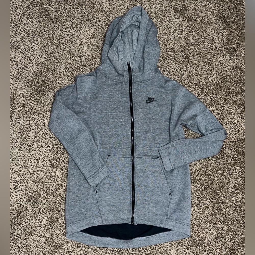 Heather Grey Nike Tech Zip-Up Hoodie Size XS
